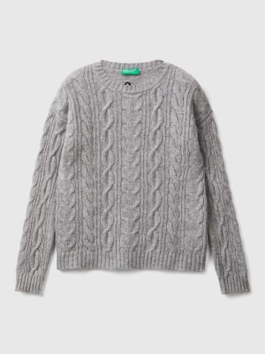 Benetton Sweter w kolorze szarym rozmiar: 168