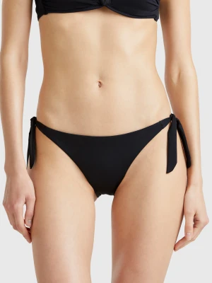 Benetton, Swim Bottoms In Econyl® With Bows, size XS, Black, Women United Colors of Benetton