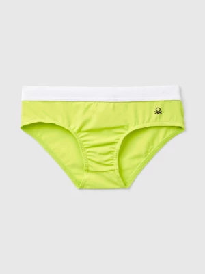 Benetton, Swim Bottoms With Drawstring In Econyl®, size XL, Lime, Kids United Colors of Benetton