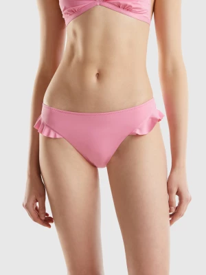 Benetton, Swim Bottoms With Frills In Econyl®, size M, Pink, Women United Colors of Benetton