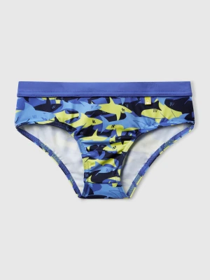 Benetton, Swim Bottoms With Shark Print, size XXS, Multi-color, Kids United Colors of Benetton