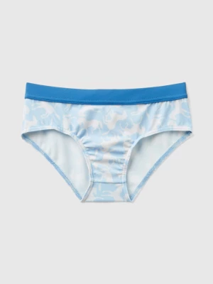 Benetton, Swim Briefs With Horse Print, size 90, Sky Blue, Kids United Colors of Benetton