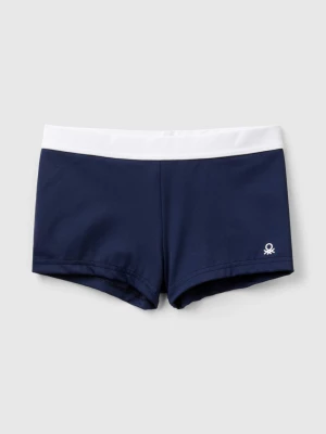 Benetton, Swim Trunks With Drawstring In Econyl®, size L, Dark Blue, Kids United Colors of Benetton