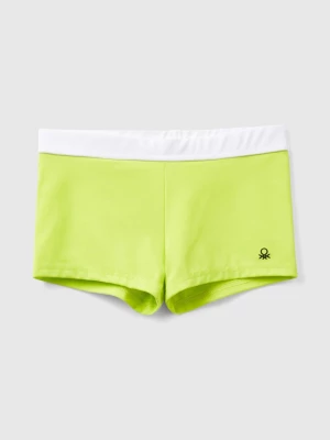 Benetton, Swim Trunks With Drawstring In Econyl®, size M, Lime, Kids United Colors of Benetton