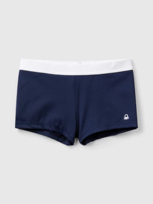 Benetton, Swim Trunks With Drawstring In Econyl®, size XXS, Dark Blue, Kids United Colors of Benetton