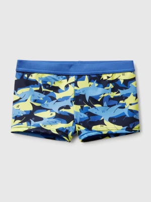Benetton, Swim Trunks With Shark Print, size XXS, Multi-color, Kids United Colors of Benetton