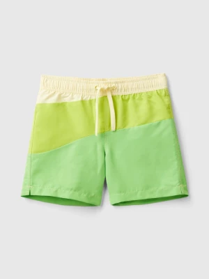 Benetton, Swim Trunks With Wave Motif, size 74, Lime, Kids United Colors of Benetton