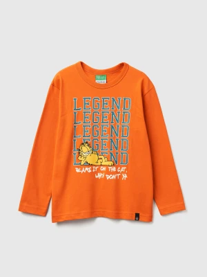 Benetton, T-shirt Featuring Garfield ©2025 By Paws, Inc., Size: 3XL, Orange, Kids United Colors of Benetton