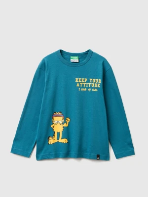 Benetton, T-shirt Featuring Garfield ©2025 By Paws, Inc., Size: XL, Teal, Kids United Colors of Benetton