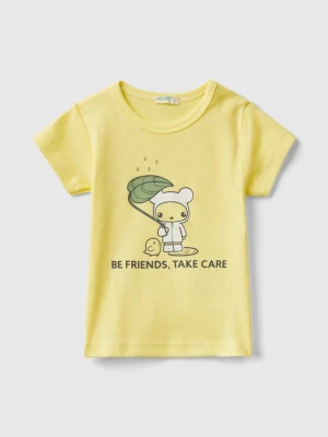 Benetton, T-shirt In 100% Organic Cotton, size 50, Yellow, Kids United Colors of Benetton