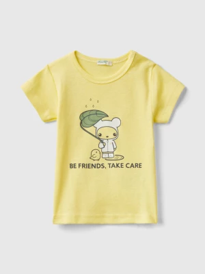 Benetton, T-shirt In 100% Organic Cotton, size 62, Yellow, Kids United Colors of Benetton