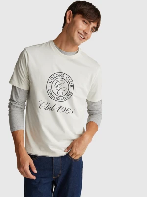 Benetton, T-shirt In Cotton With Logo, Size: XS, Creamy White, Men United Colors of Benetton