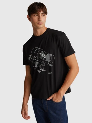 Benetton, T-shirt In Cotton With Logo, Size: XS, Dark Gray, Men United Colors of Benetton