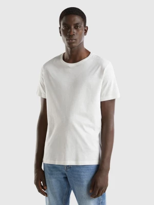Benetton, T-shirt In Lightweight Jersey, size XXXL, Creamy White, Men United Colors of Benetton