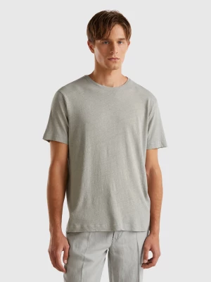 Benetton, T-shirt In Linen Blend, size M, Gray, Men United Colors of Benetton