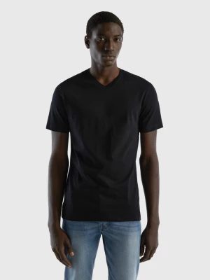 Benetton, T-shirt In Long Fiber Cotton, size L, Black, Men United Colors of Benetton