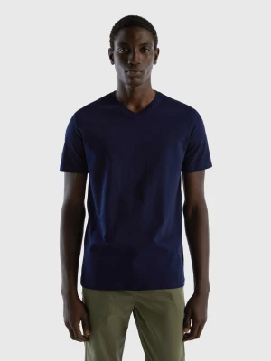 Benetton, T-shirt In Long Fiber Cotton, size L, Dark Blue, Men United Colors of Benetton