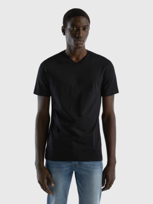 Benetton, T-shirt In Long Fiber Cotton, size M, Black, Men United Colors of Benetton