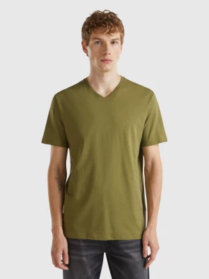 Benetton, T-shirt In Long Fiber Cotton, size M, Military Green, Men United Colors of Benetton