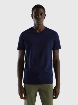 Benetton, T-shirt In Long Fiber Cotton, size S, Dark Blue, Men United Colors of Benetton