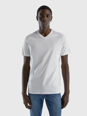 Benetton, T-shirt In Long Fiber Cotton, size S, White, Men United Colors of Benetton