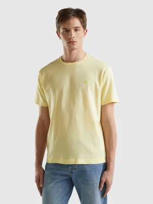 Benetton, T-shirt In Micro Pique, size L, Yellow, Men United Colors of Benetton