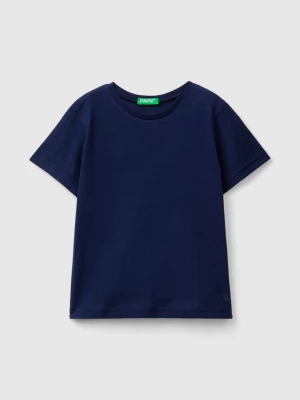 Benetton, T-shirt In Organic Cotton, size 110, Dark Blue, Kids United Colors of Benetton