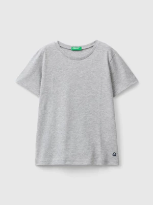 Benetton, T-shirt In Organic Cotton, size 110, Light Gray, Kids United Colors of Benetton