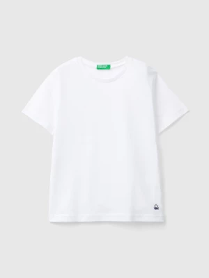 Benetton, T-shirt In Organic Cotton, size 110, White, Kids United Colors of Benetton