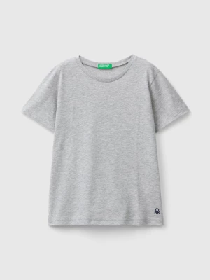 Benetton, T-shirt In Organic Cotton, size 90, Light Gray, Kids United Colors of Benetton