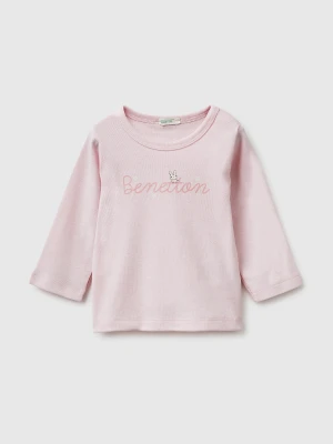 Benetton, T-shirt In Organic Cotton With Print, Size: 82, Pink, Kids United Colors of Benetton