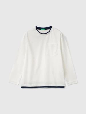 Benetton, T-shirt In Pure Organic Cotton, size 2XL, Creamy White, Kids United Colors of Benetton