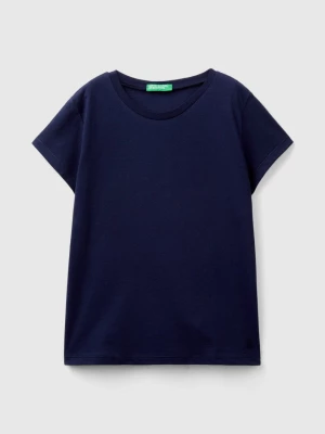 Benetton, T-shirt In Pure Organic Cotton, size 2XL, Dark Blue, Kids United Colors of Benetton
