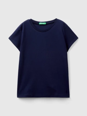 Benetton, T-shirt In Pure Organic Cotton, size 2XL, Dark Blue, Kids United Colors of Benetton