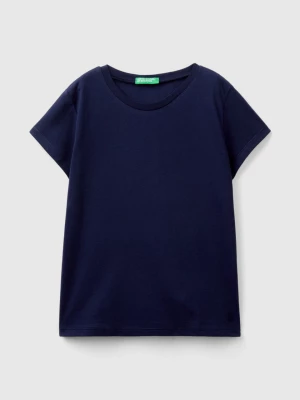 Benetton, T-shirt In Pure Organic Cotton, size L, Dark Blue, Kids United Colors of Benetton