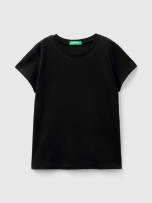 Benetton, T-shirt In Pure Organic Cotton, size M, Black, Kids United Colors of Benetton