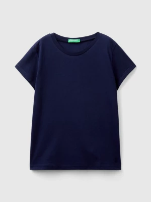 Benetton, T-shirt In Pure Organic Cotton, size M, Dark Blue, Kids United Colors of Benetton