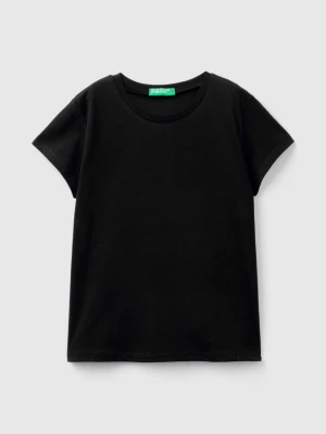 Benetton, T-shirt In Pure Organic Cotton, size S, Black, Kids United Colors of Benetton