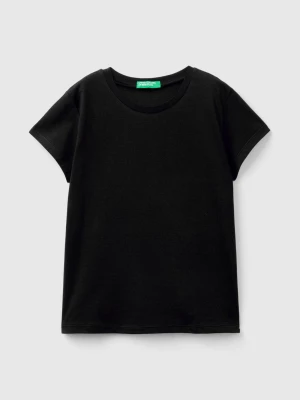 Benetton, T-shirt In Pure Organic Cotton, size XL, Black, Kids United Colors of Benetton