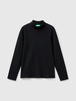 Benetton, T-shirt In Pure Organic Cotton, Size: XL, Black, Kids United Colors of Benetton