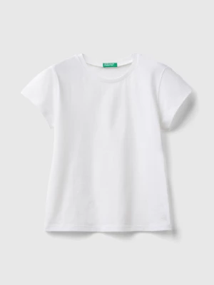 Benetton, T-shirt In Pure Organic Cotton, size XL, White, Kids United Colors of Benetton