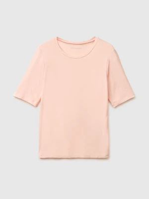 Benetton, T-shirt In Silk Blend, Size: XXS, Soft Pink, Women United Colors of Benetton