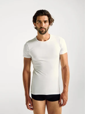 Benetton, T-shirt In Stretch Cotton, Size: XL, White, Men United Colors of Benetton