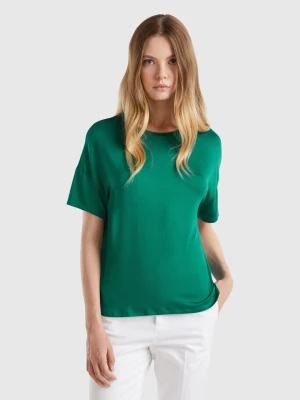 Benetton, T-shirt In Sustainable Stretch Viscose, size S, Dark Green, Women United Colors of Benetton