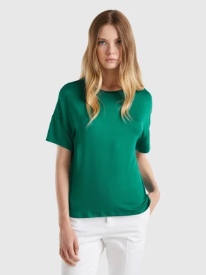 Benetton, T-shirt In Sustainable Stretch Viscose, size XS, Dark Green, Women United Colors of Benetton