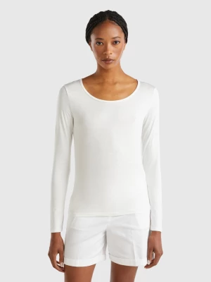 Benetton, T-shirt In Sustainable Stretch Viscose, size XXS, Creamy White, Women United Colors of Benetton