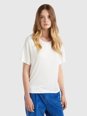 Benetton, T-shirt In Sustainable Stretch Viscose, size XXS, Creamy White, Women United Colors of Benetton