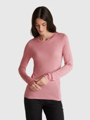 Benetton, T-shirt In Viscose And Cashmere Blend, size XXS, Pink, Women United Colors of Benetton