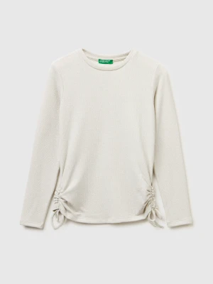Benetton, T-shirt In Viscose And Lurex, Size: XL, Creamy White, Kids United Colors of Benetton