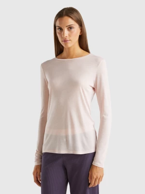 Benetton, T-shirt In Viscose And Wool Blend, size XXS, Soft Pink, Women United Colors of Benetton